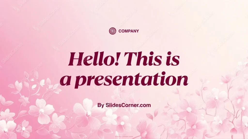 Classy Pink PowerPoint Background with White Blossoms
