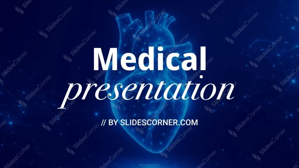 Medical Background for PowerPoint with a Glowing Digital Heart
