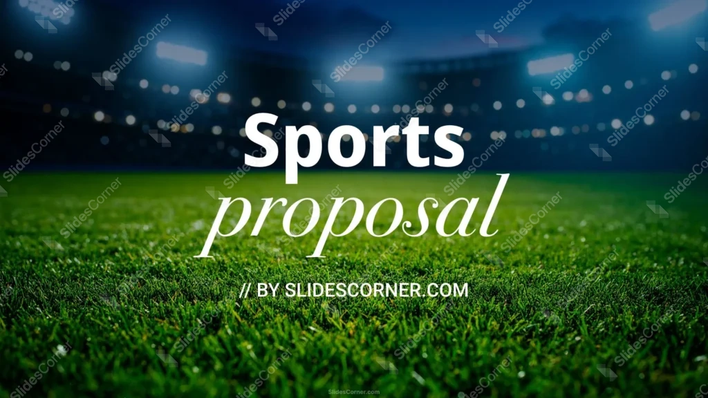 Football Presentation Background with a Low-Angle Pitch Close-Up
