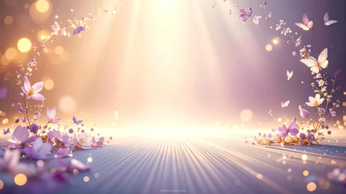 Magical Fantasy Background For Google Slides With Butterflies