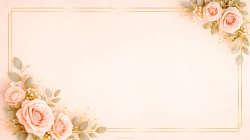 Elegant Flower Background for PPT with a Gold Double Frame Elegant Flower Background for PPT with a Gold Double Frame