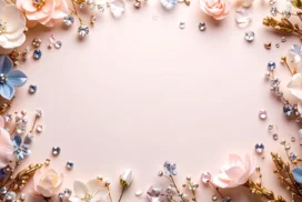 Elegant Wedding Background For PowerPoint With Scattered Crystals