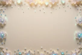 Elegant Floral Background For PowerPoint With Iridescent Side Blooms