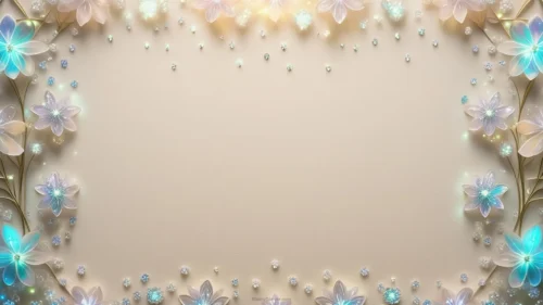 Elegant Floral Background For PowerPoint With Iridescent Side Blooms Elegant Floral Background For PowerPoint With Iridescent Side Blooms