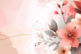 Aesthetic Elegant Floral PowerPoint Background With A Side Bouquet