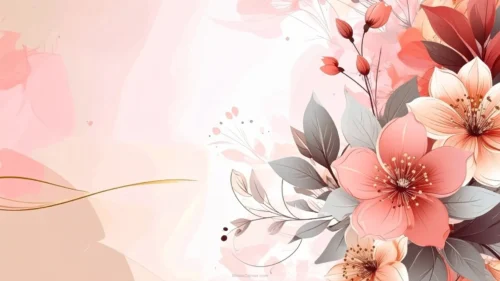 Aesthetic Elegant Floral PowerPoint Background With A Side Bouquet Aesthetic Elegant Floral PowerPoint Background With A Side Bouquet