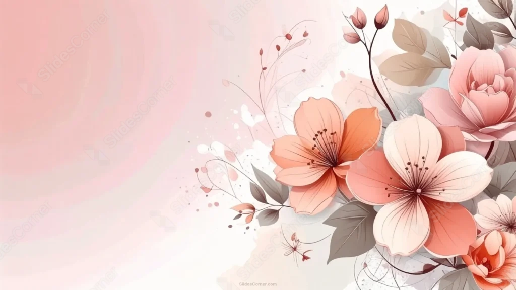 Classy Elegant Floral PowerPoint Background With A Radial Glow