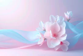 Elegant Floral Background For Google Slides With Magnolia And Silk
