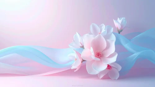 Elegant Floral Background For Google Slides With Magnolia And Silk
