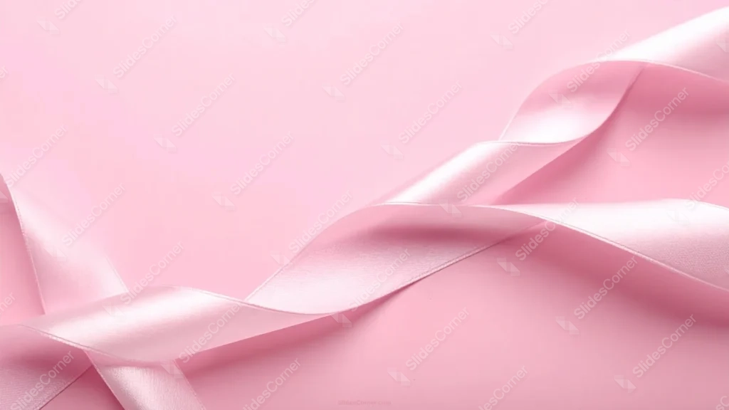 Elegant Pink Background For PowerPoint With Twisting Satin Ribbon