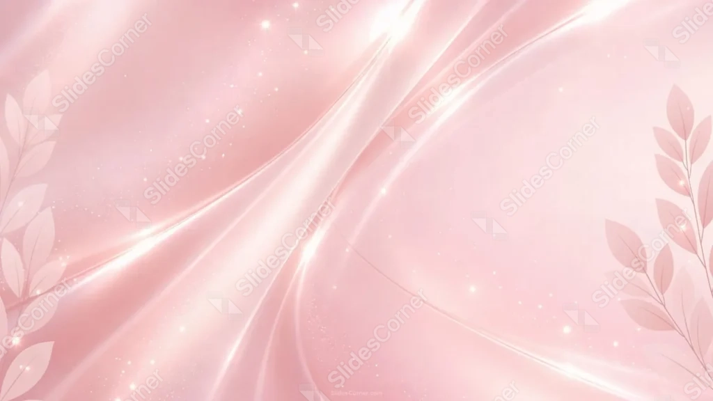 Elegant Pink Background For Google Slides With Leaf Silhouettes Elegant Pink Background For Google Slides With Leaf Silhouettes