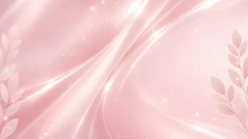 Elegant Pink Background For Google Slides With Leaf Silhouettes