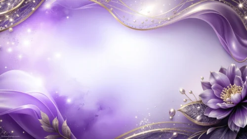 Elegant Purple Floral Background For Google Slides With Pearl Wire Accents Elegant Purple Floral Background For Google Slides With Pearl Wire Accents