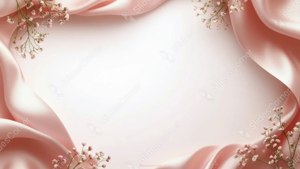 Elegant Rose Gold Background For Google Slides With Baby’s Breath Corners Elegant Rose Gold Background For Google Slides With Baby’s Breath Corners