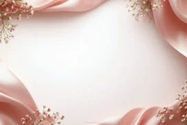 Elegant Rose Gold Background For Google Slides With Baby’s Breath Corners