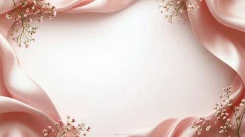 Elegant Rose Gold Background For Google Slides With Baby’s Breath Corners