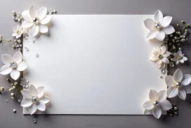 Elegant White Floral Background For Google Slides With Pearl Sprigs