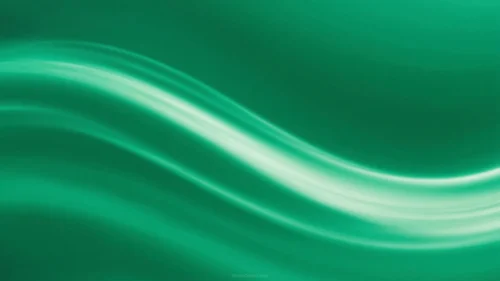 Green Silk Background For PowerPoint With A Glowing Light Wave