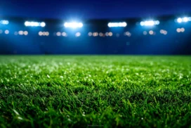 Football Field Background For PowerPoint With Night Floodlights
