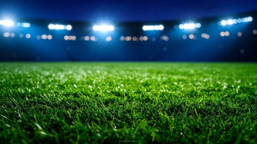 Football Field Background For PowerPoint With Night Floodlights