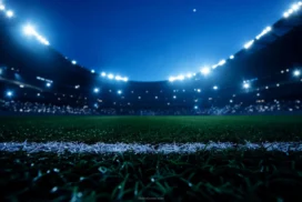 Football Stadium Background With Blazing Lights for World Cup 2026