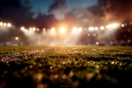 Football Stadium Background For PowerPoint With Hazy Night Lights