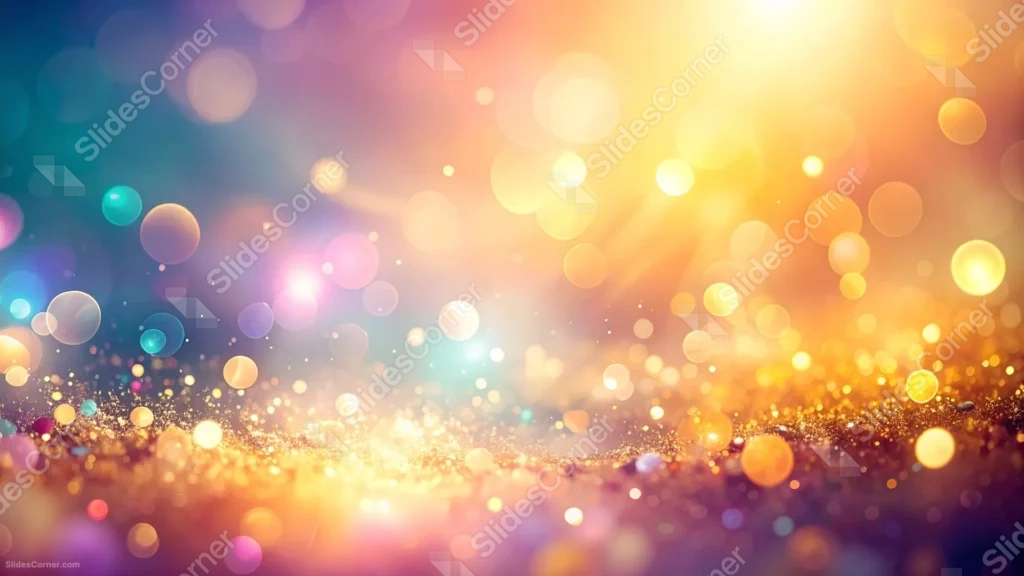Gold Bokeh Background For PowerPoint With A Glittering Light Dust Ridge
