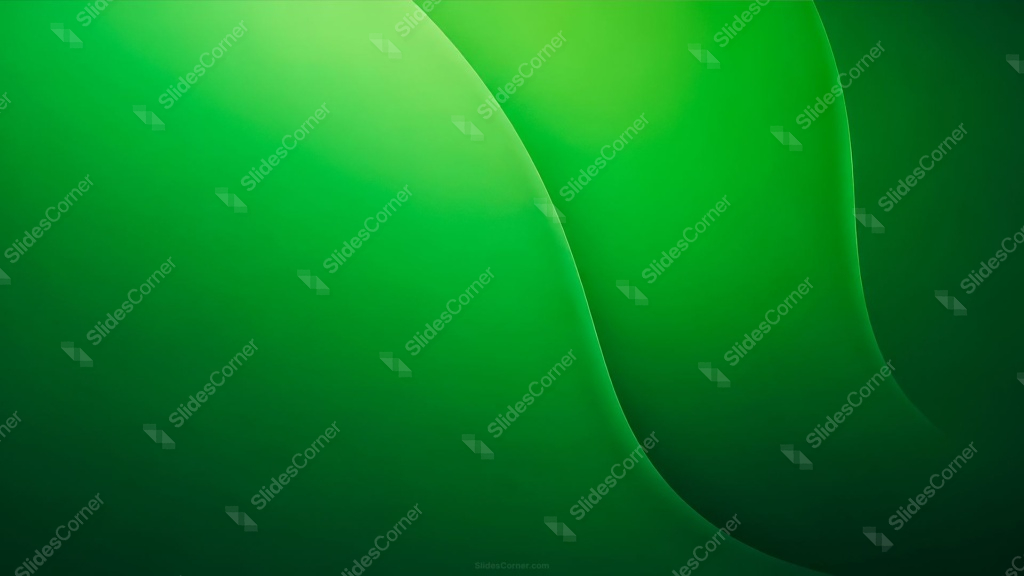 Green Background For PowerPoint With A Glossy Lime Wave