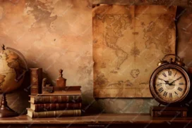 History Lesson Background for PowerPoint With Globe and Map