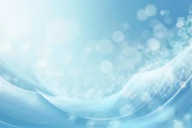 Light Blue Background For PowerPoint With Sparkle Bokeh Waves