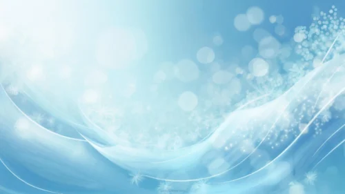 Light Blue Background For PowerPoint With Sparkle Bokeh Waves