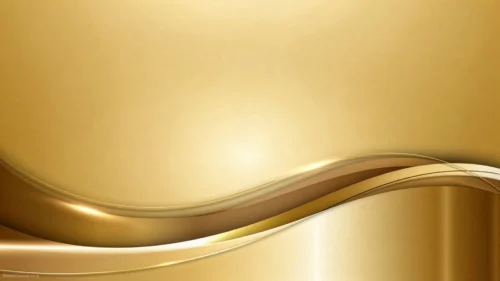 Gold Background For PowerPoint With A Glossy Metallic Wave Gold Background For PowerPoint With A Glossy Metallic Wave