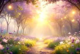Magical Forest Background For PowerPoint With A Sunlit Path