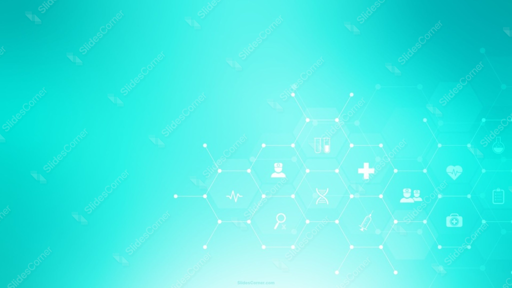 Medical Presentation Background With Teal Healthcare Icons