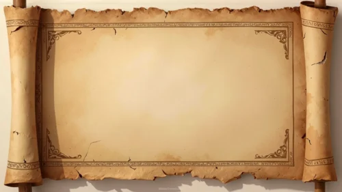 Medieval History Background for PowerPoint with Vintage Scroll Design Medieval History Background for PowerPoint with Vintage Scroll Design