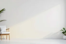 Minimalist White Wall Background For PowerPoint With a Sunlit Reading Corner