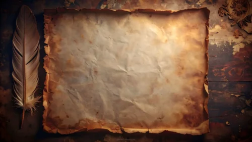 Old Parchment Background For Slides With a Feather Quill Old Parchment Background For Slides With a Feather Quill