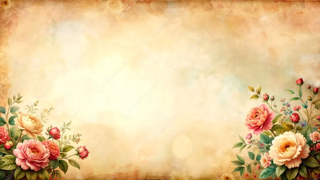 Old Pink Vintage Floral Background for Slides with Roses Old Pink Vintage Floral Background for Slides with Roses