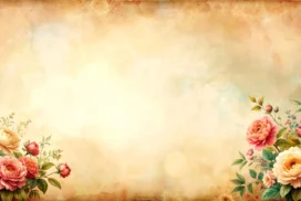 Old Pink Vintage Floral Background for Slides with Roses