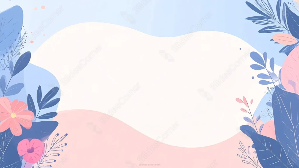 PPT Background For Kids Colorful With Navy Leaf Blooms PPT Background For Kids Colorful With Navy Leaf Blooms