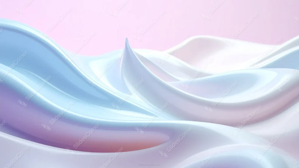 Pastel Background For PowerPoint With Glossy Silk Waves
