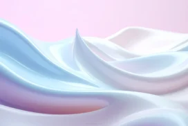 Pastel Background For PowerPoint With Glossy Silk Waves