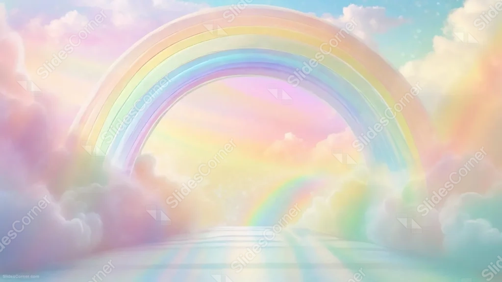 Rainbow Background For Google Slides With A Dreamy Double Arch Rainbow Background For Google Slides With A Dreamy Double Arch