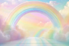 Rainbow Background For Google Slides With A Dreamy Double Arch