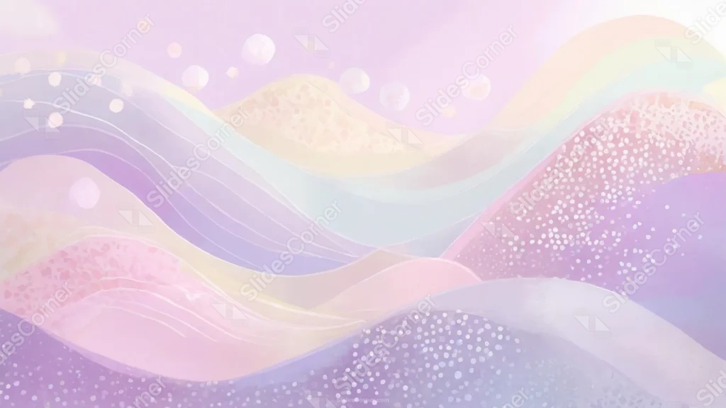 Pastel Rainbow Background For PowerPoint With Glittering Wave Layers Pastel Rainbow Background For PowerPoint With Glittering Wave Layers