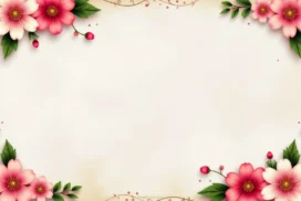 Floral Frame Background For Google Slides With Curling Vine Corners