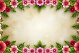 Floral Frame Background For PowerPoint With Lily-Of-The-Valley Accents