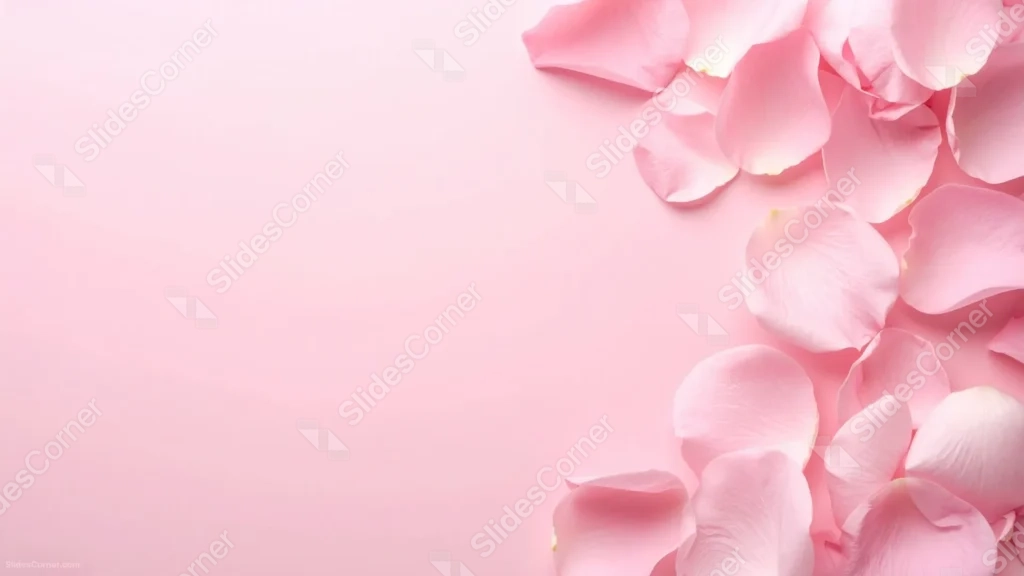 Pink Petals Background For PowerPoint With A Corner Petal Pile Pink Petals Background For PowerPoint With A Corner Petal Pile