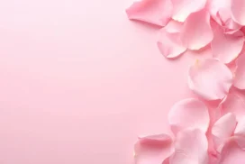 Pink Petals Background For PowerPoint With A Corner Petal Pile