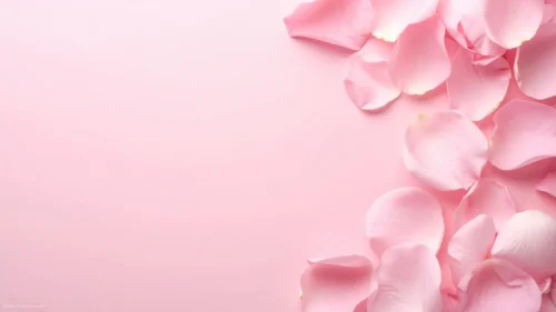 Pink Petals Background For PowerPoint With A Corner Petal Pile
